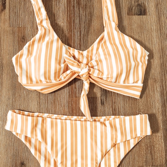 SALE!! Yellow Striped Bikini 👙 - Picture 2 of 4